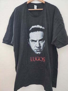 New Startee Lugosi Black Graphic Men's T-Shirt, Preshrunk Cotton, 4XL